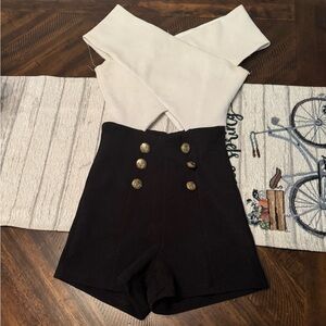 Joyce Leslie black and white romper